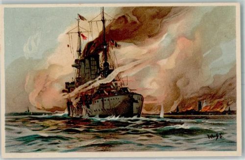 TSN Serie 1555 Nr. 1 Dt. Kreuzer beschießt die russische Küste AK