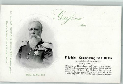 Großherzog Friedrich Das Grosse Jahrhundert Serie J Nr. 303