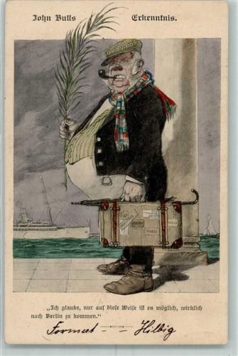 Serie 1 Nr. 8 John Bull Erkenntnis Politik WK I - innenliegende Zettel liegen lose ein Verlag der Fliegenden Blätter 1916