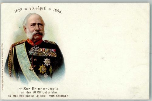70. Geburtstag König Albert 1898 Orden AK Adel Sachsen