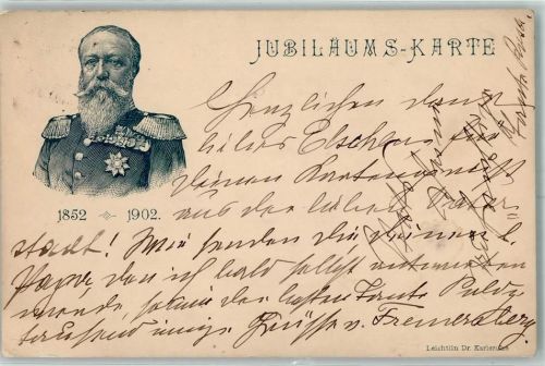 1902 Großherzog Friedrich Jubiläumskarte 1852-1902 AK