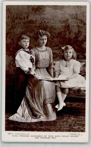 Princess Alexander of Teck with Prince Rubert and Princess May Rotary Photographic Series 285 F