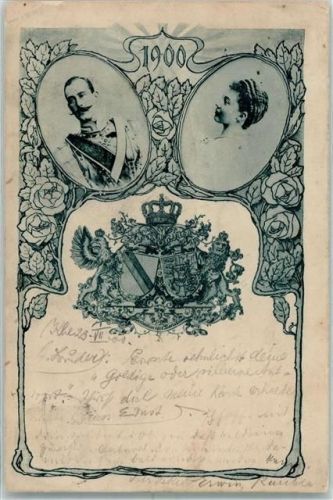 1900 Wappen Hochzeit Maximllian und Maria Luise 1900 AK