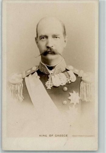 König Konstantin mit Orden AK Adel Griechenland