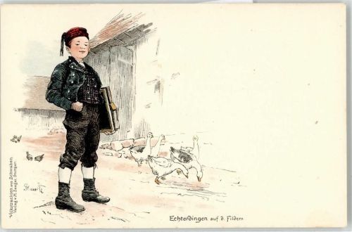 70771 W7022 Echterdingen - signiert Junge Tracht