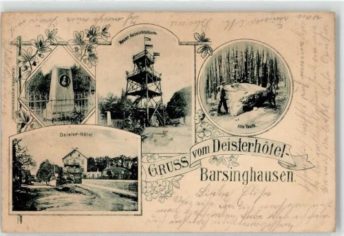 30890 W3013 Barsinghausen 1900 - Hotel Deister Alte Taufe Aussichtsturm Denkmal Brauns