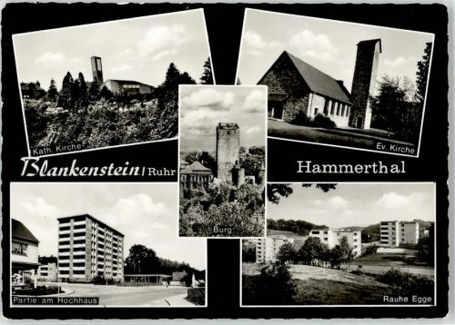 Blankenstein Kath. Kirche Hochhaus Rauhe Egge Burg Kirche