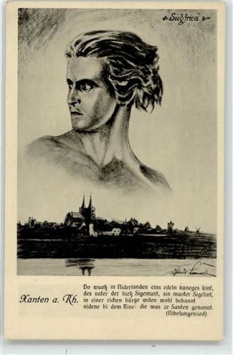 Xanten sign. Guido Lancelle Siegfried Portrait Nibelungenlied
