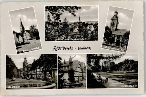 34497 W3540 Korbach - St. Nicolaikirche Kilianskirche Stechbahn Stadtpark Hexengarten