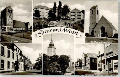 Greven St. Josef Martini Maria Himmelfahrt Rathaus Marktstraße Josef Hospital