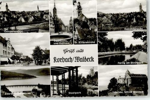 Korbach Bahnhofstraße Edersee Sperrmauer Stechbahn Rathaus St. Kilianskirche Schloss Waldeck Stadtpark