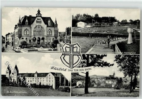 Hünfeld Rathaus Schwimmbad Haselgrund Kirche St.Bonifatius Kloster