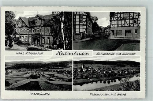 34346 W3510 Hedemünden - Hotel Rappenhof Langestrasse mit Rathaus