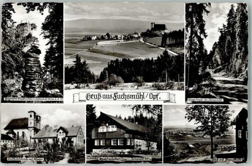 Fuchsmühl Burgruine Weissenstein Kirche mit Kloster Bergstrasse Marktredwitzer Haus
