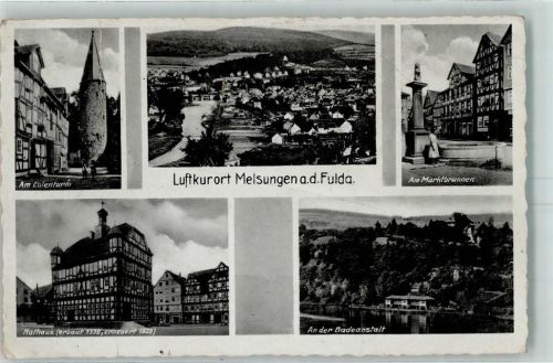 34212 W3508 Melsungen - Eulenturm Marktbrunnen Rathaus Schwimmbad