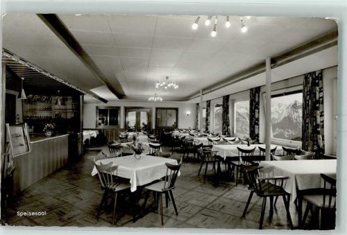 87538 W8975 Langenwang , Allgäu - Innenansicht Speisesaal Gasthaus Pension Rotfisch Familie Scheuerl