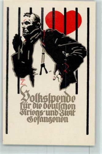 WK I Volksspende für die deutschen Kriegs- und Zivilgefangenen 1916 Hohlwein, L. Künstlerkarte