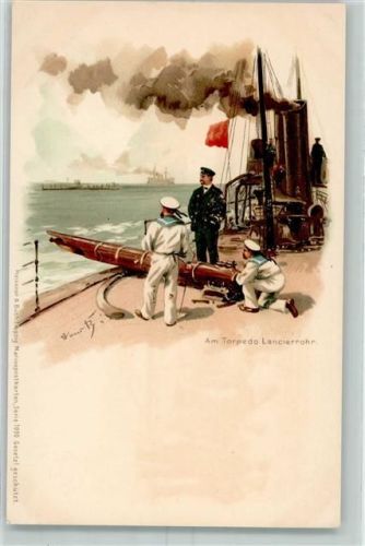 Meissner u. Buch Serie Marine 1000 - Am Torpedo AK Bohrdt, H. 1899 Lithographie