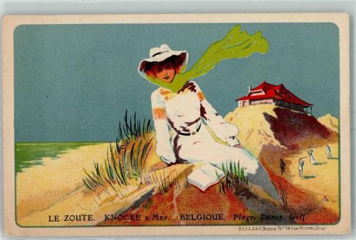 Knokke-Heist Golfplatz Plage Dunes AK