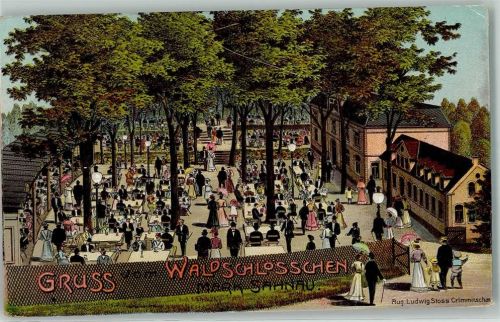 08451 O9630 Crimmitschau Lithographie Gasthaus Waldschlösschen Mark Sahnau