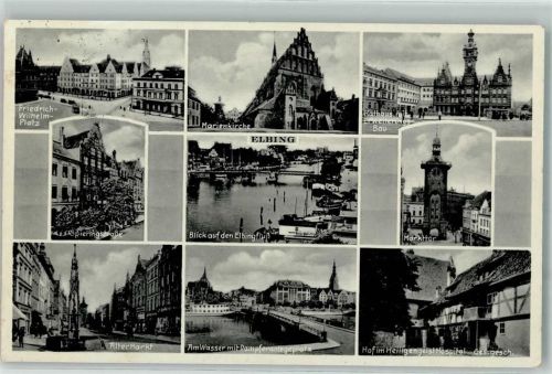 Elbing Friedrich Wilhelm Platz Marienkirche Rathaus m. Erweiterungsbau Markttor Spieringstraße Alter Markt