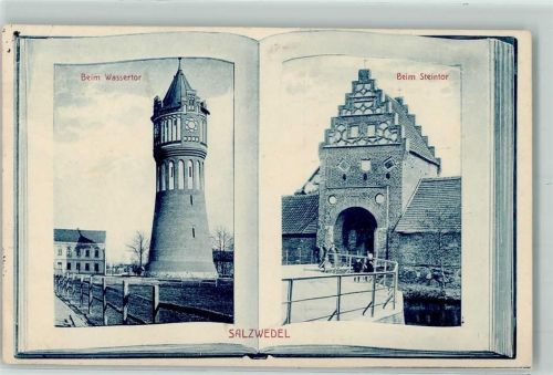 Salzwedel 1915 Wassertor Steintor Buch Passepartout