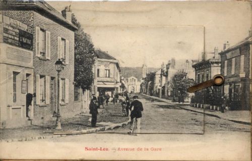 Saint-Leu-la-Foret Saint-Leu-la-Forêt (Frankreich) Leporello auf Holz, Bahnhofsallee I-II (fleckig VS/RS)