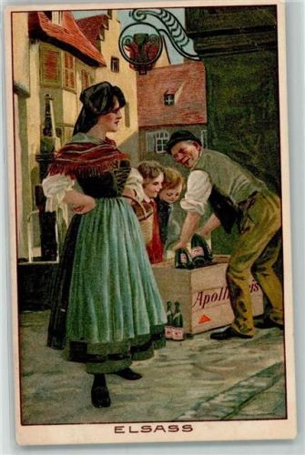 1909 Apollinaris Mineralwasser Tracht aus dem Elsass AK