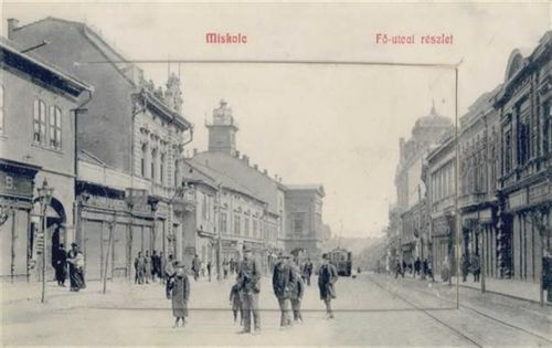 Miskolc Mischkolz (Ungarn) Leporello, Strassenpartie, Strassenbahn II- (kleine Einrisse, Stauchung)