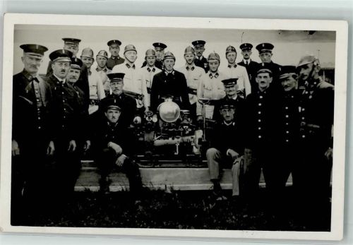 Österreich Uniform Gruppenfoto Feuerwehr Privatfoto AK