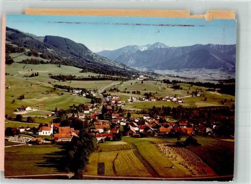 Saulgrub Fliegeraufnahme Ort handschriftlich Foto Original aus Archiv eines Ansichtskartenverlags