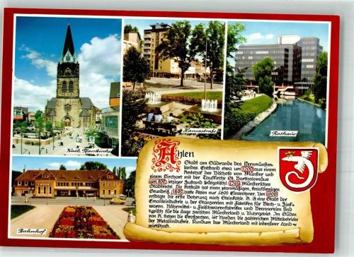 Ahlen Kath. Kirche Rathaus Bahnhof Hansastrasse Chronik