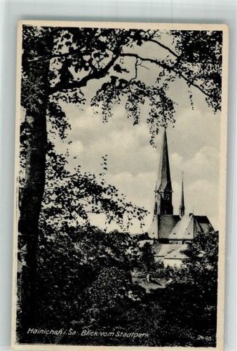 Hainichen Blick vom Stadtpark Kirche