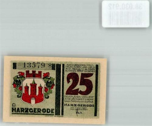 Harzgerode 1921 25 Pfennig