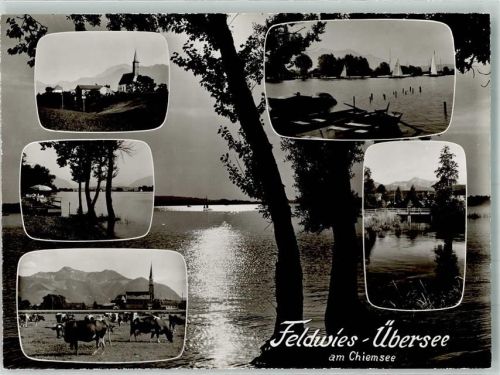 Feldwies und Übersee am Chiemsee St. Nikolaus Kirche Sonnenuntergang