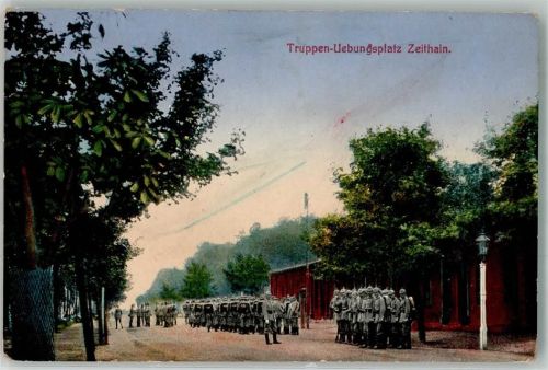 01619 O8401 Zeithain 1917 Foto AK Kaserne Truppenübungsplatz Uniform Feldpost WK I