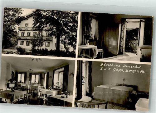 83346 W8221 Bergen , Chiemgau Gebrauchsspuren Pension Gästehaus Ulmenhof Grosser Bug
