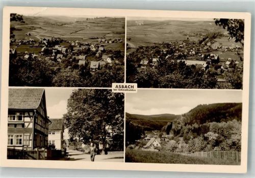 Asbach Panorama des Ortes Dorfstraße Verlag Straub & Fischer