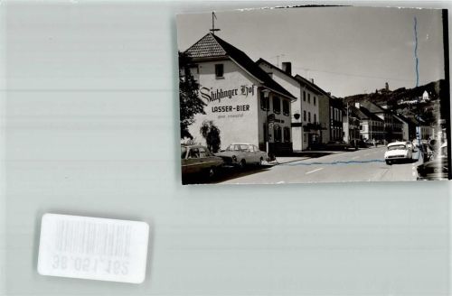 Stühlingen Gasthaus Stühlinger Hof in der Hauptstraße Citroen DS Foto Original aus Archiv eines Ansichtskartenverlages Ort handschriftlich
