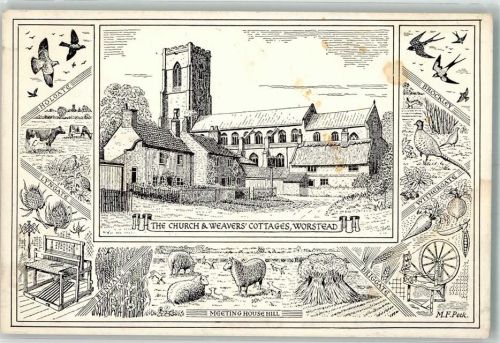Norfolk 1974 - Kirche Weavers Cottages Worstead