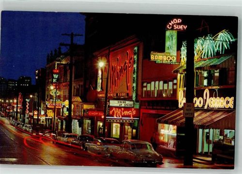 Vancouver 1968 Gasthaus Werbung Auto Nacht Chinatown Luftpost