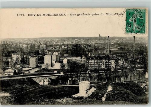 92130 Issy-les-Moulineaux 1909 Foto AK Briefmarke Bildseite