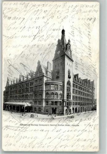 Glasgow 1906 Foto AK Bahnhof Hotel