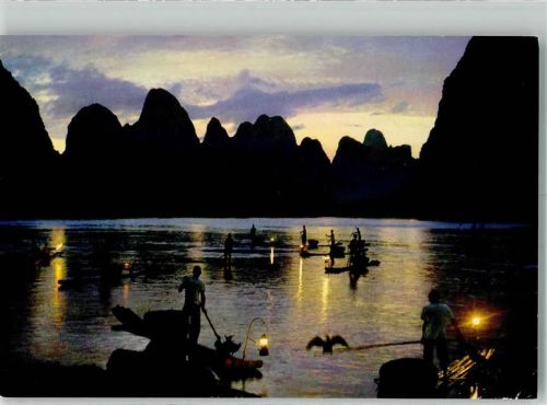 Beijing Peking Foto AK Kweilin Evening on Likiang River
