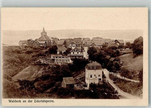 Waldeck Panorama des Ortes mit der Stadtkirche
