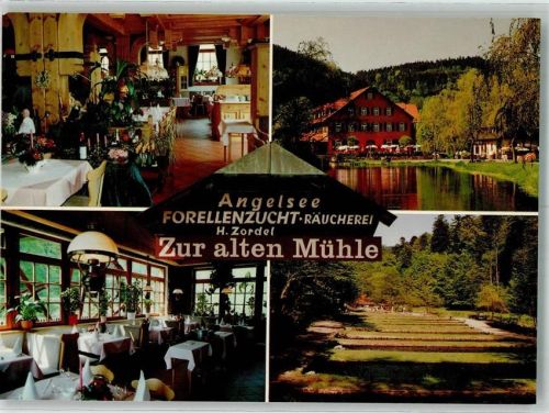 75305 W7540 Neuenbürg , Württ - Gasthaus Zur alten Mühle Forellenzucht Angelsee