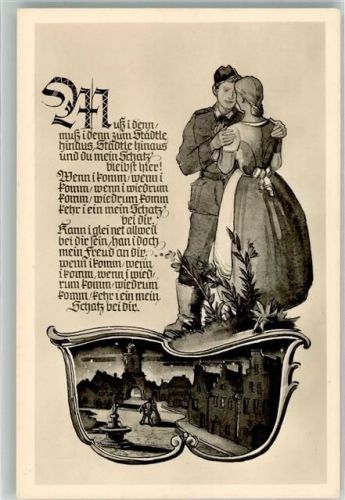 sign. Klein, Gottfried Text des Liedes Muß i denn, muß i denn zum Städtle hinaus... Kl.28