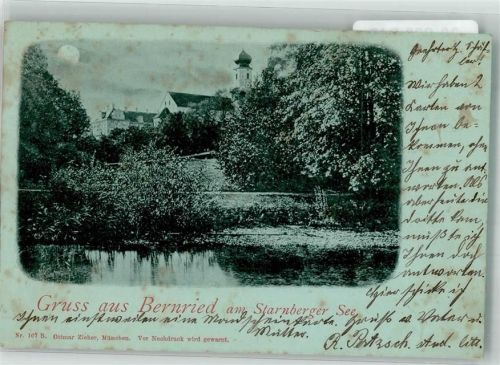 82347 W8139 Bernried , Starnberger See 1898 Mondschein