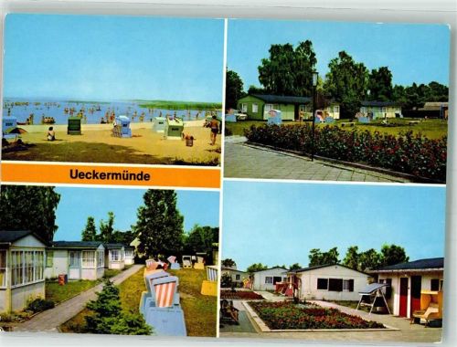 Ueckermünde Badestrand am kleinen Haff Ferienzentrum und Ferienheim Bellin Feriensiedlung Freies Kuba Fotograf Kampmann VEB Bild und Heimat