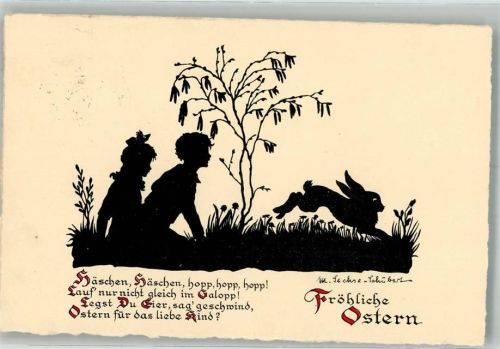 Ostern Scherenschnitt Kinder Hase HB No. 5137
